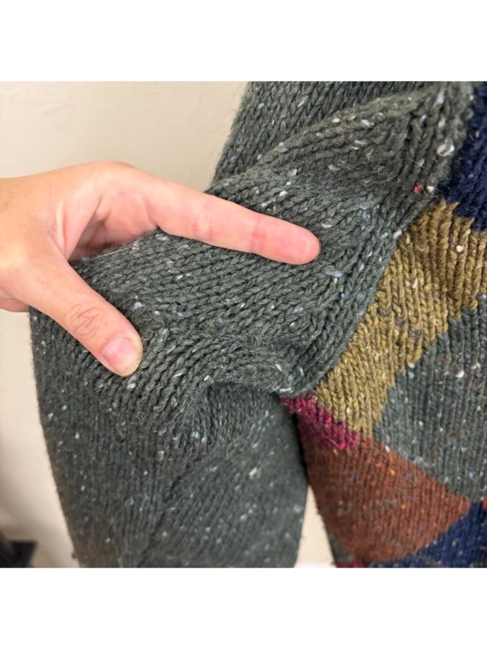 90s argyle preppy wool sweater - Picture 5 of 8